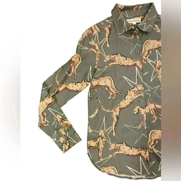 LAS SUREÑAS SHIRT LEOPARD STAR GREEN - Picture 3 of 10